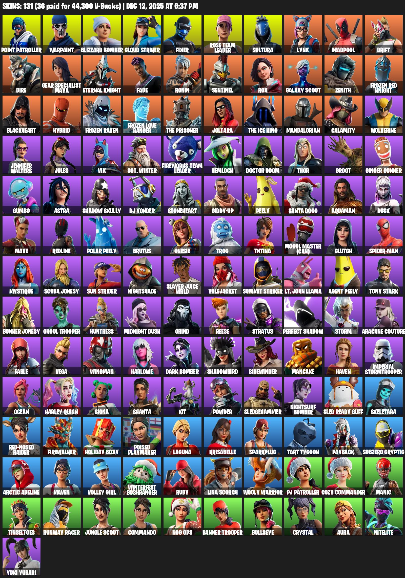 🎨 131 skins | 🌟 Fortnite account