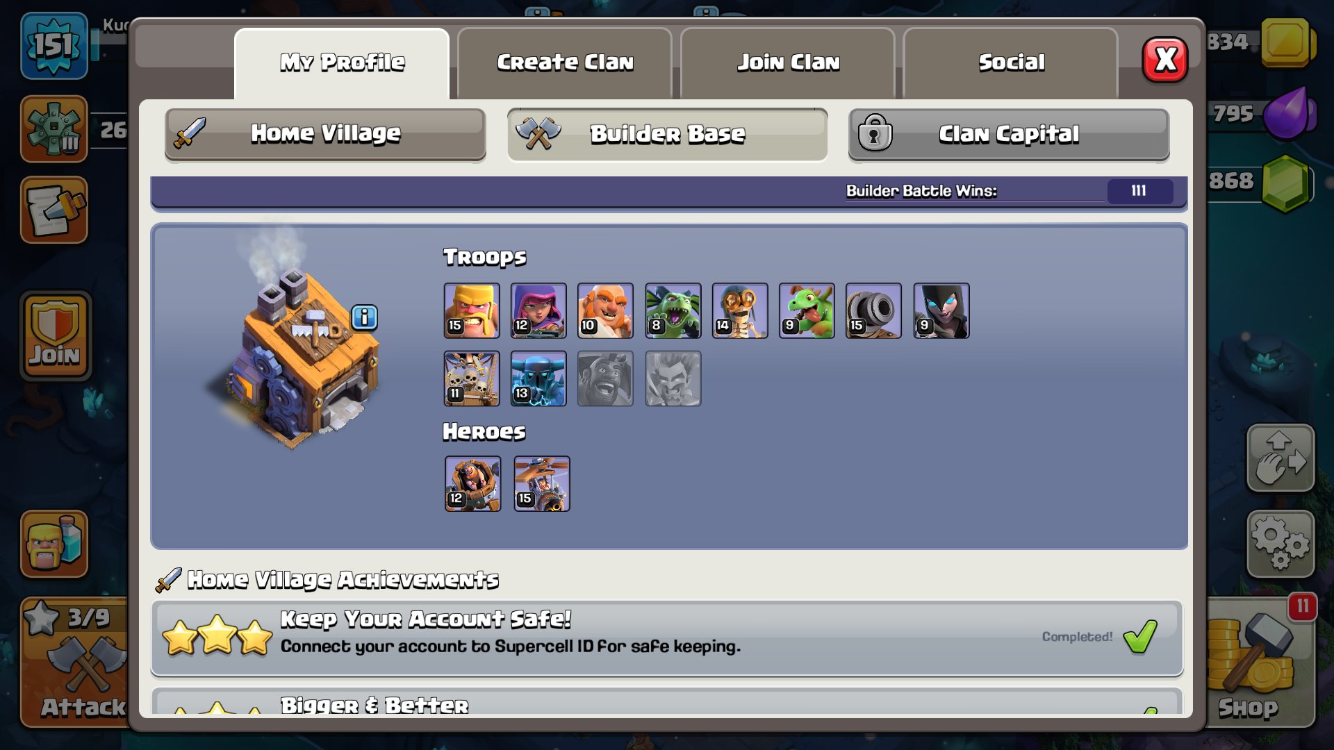 🏰 Clash of Clans акаунт | Ратуша 16 рівня | Рівень 151