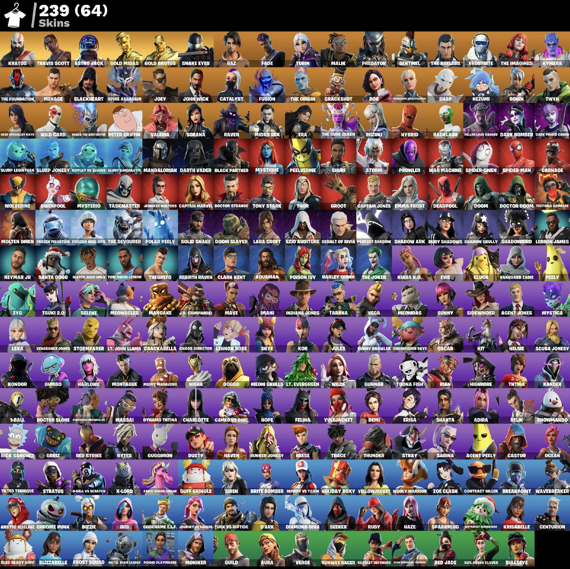 🎨 239 skins | 🌟 Fortnite account