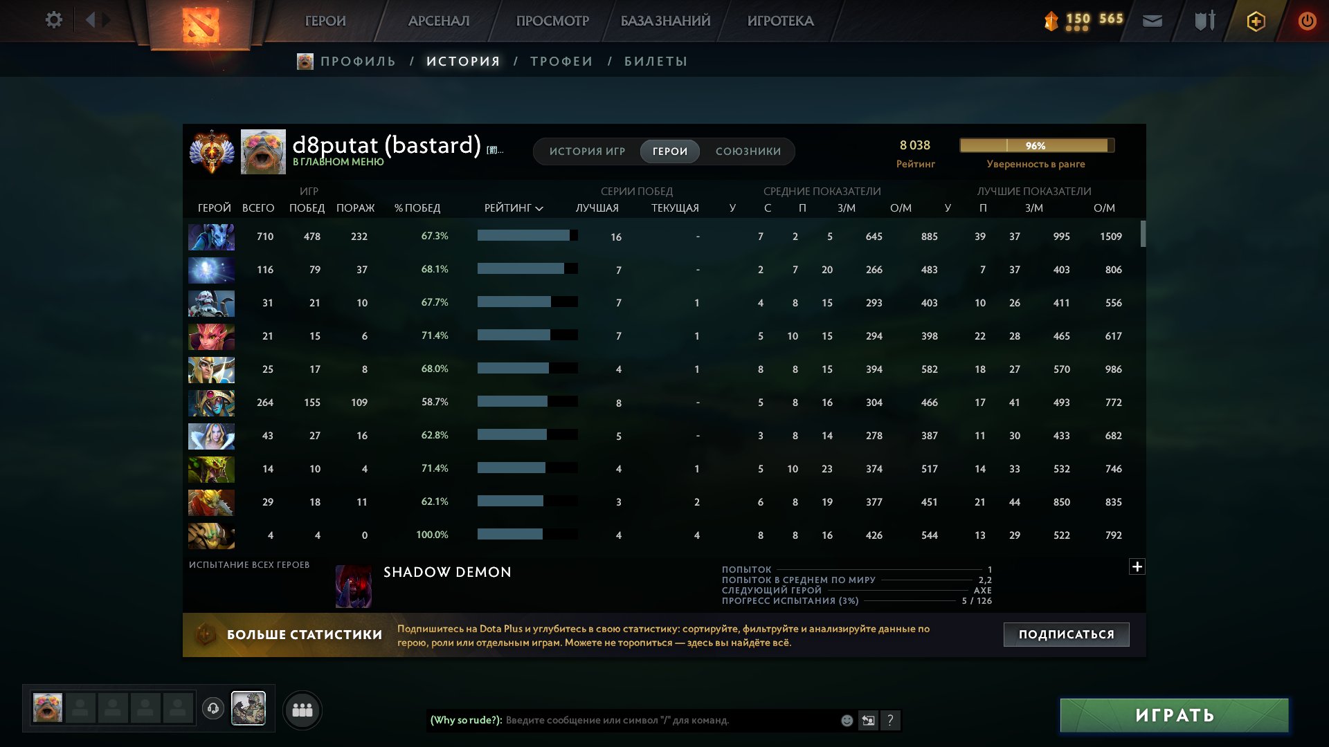 🏅 MMR 8000 | 🕒 2900 hours | 🛡 12000