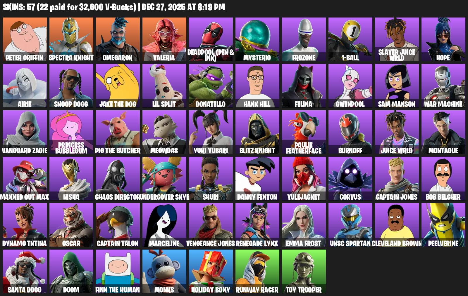 🎨 59 скинов | 🌟 Fortnite аккаунт