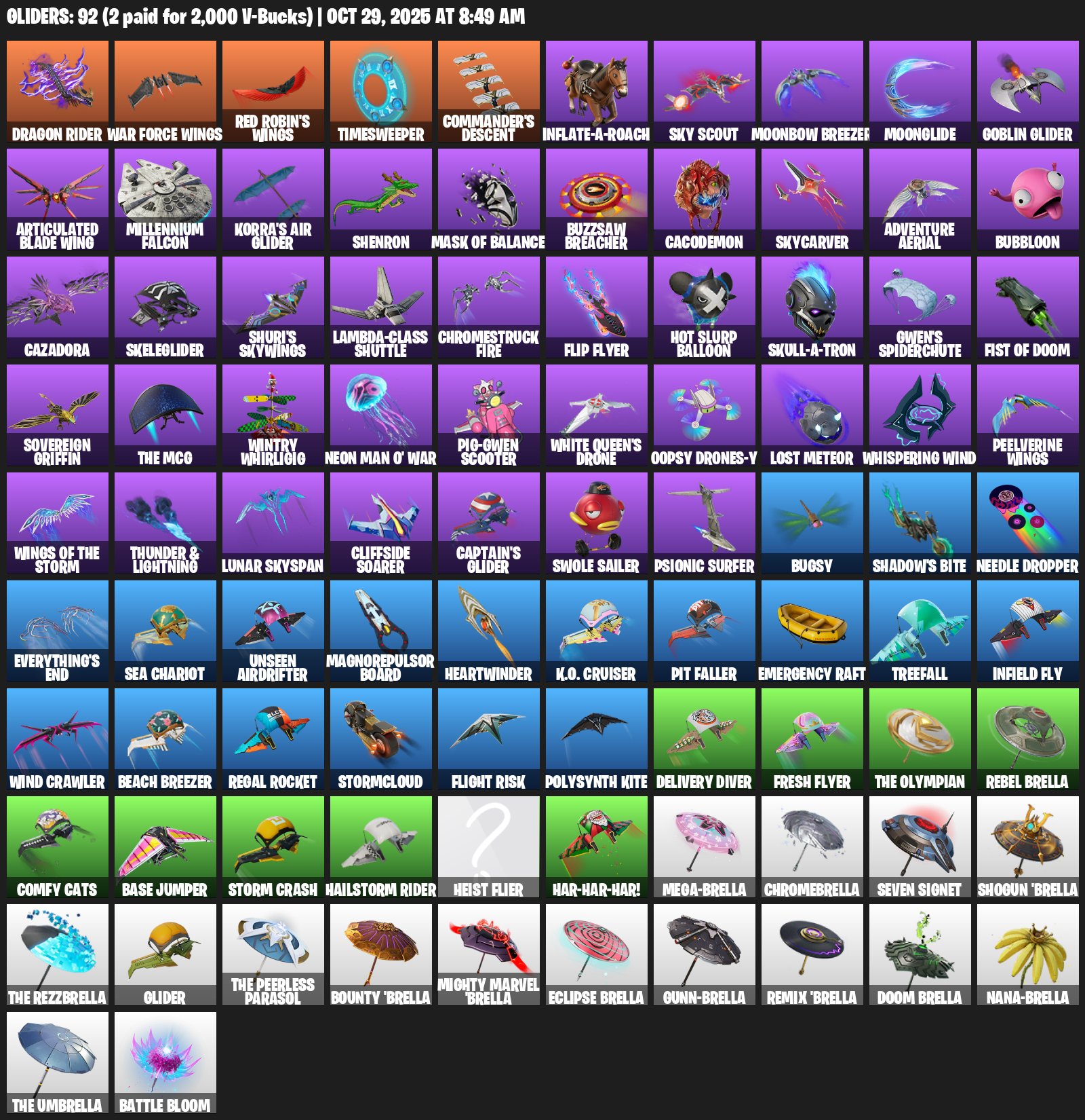 🏆 69 skins | 💰 2300 v-bucks