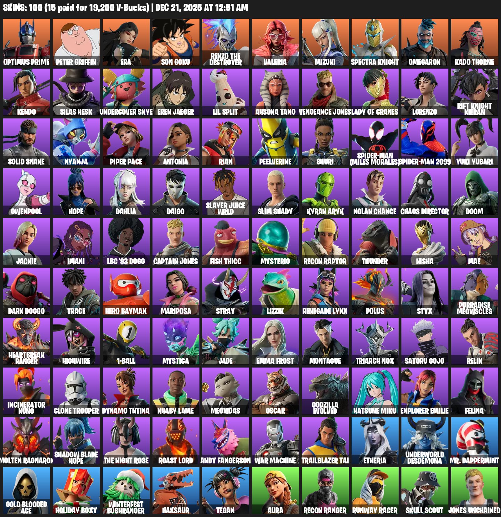 🎨 100 skins | 🌟 Fortnite account