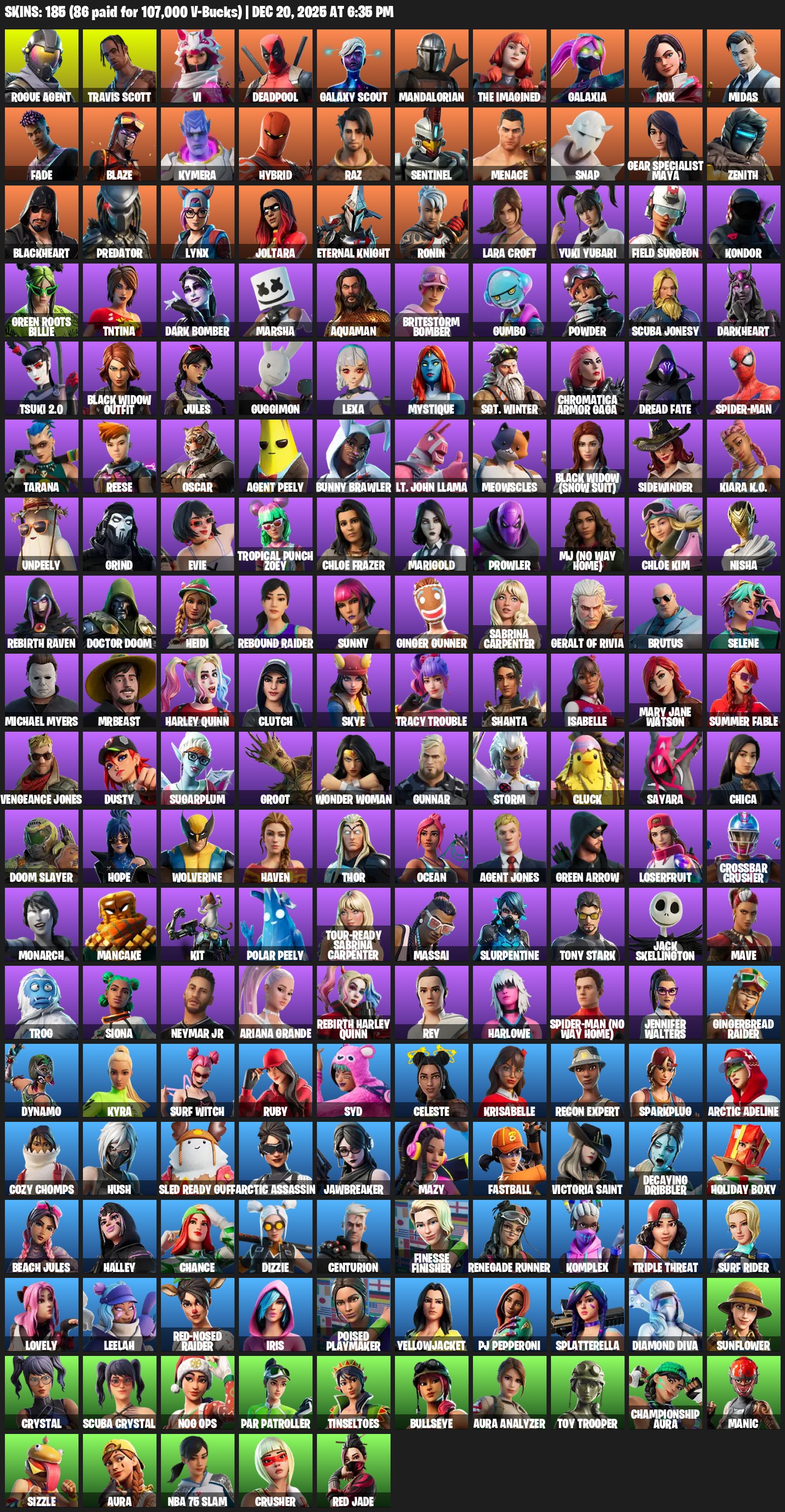 🎨 185 skins | 🌟 Fortnite account