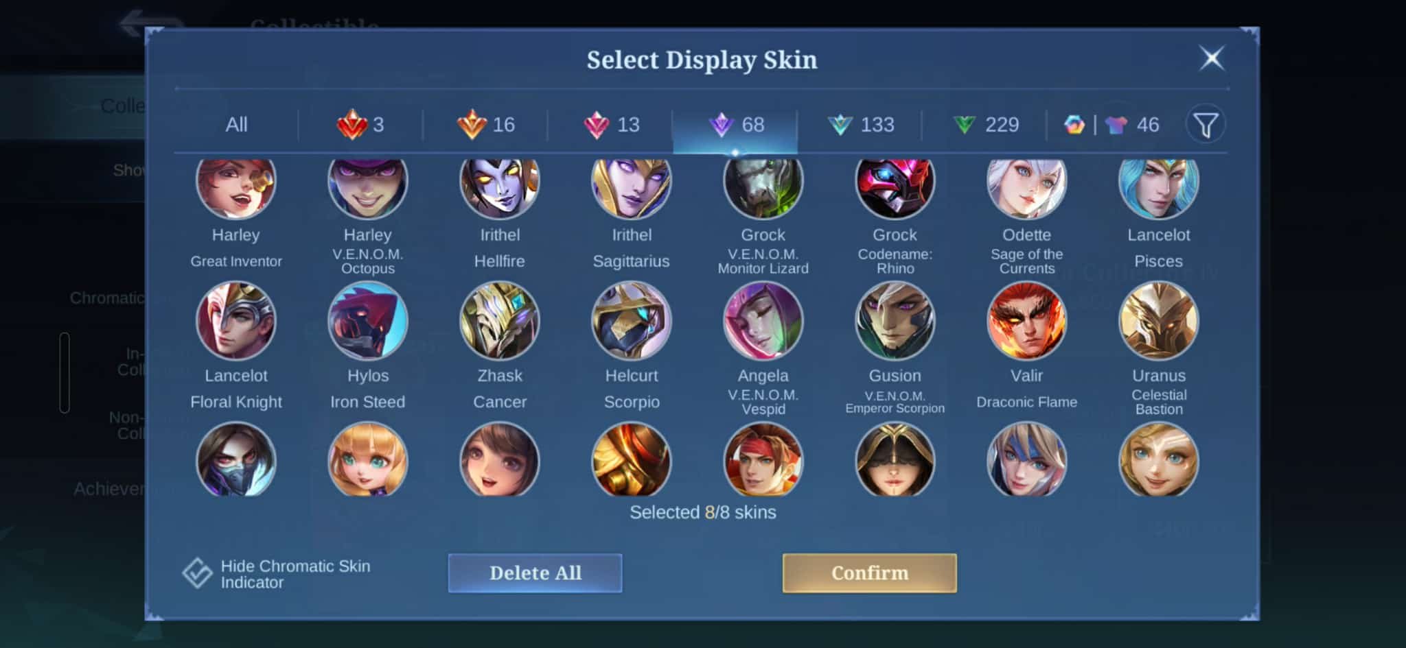 🎮 Mobile Legends account | Mythic | 130 heroes | 508 skins
