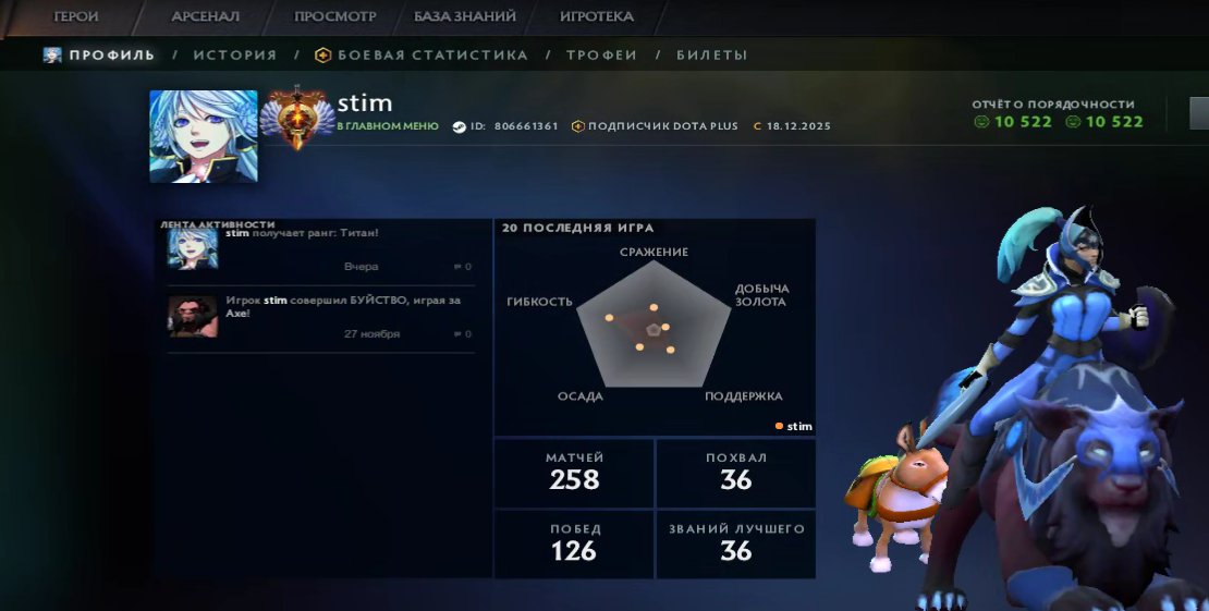 🏅 MMR 7461 | 🕒 204 hours | 🛡 10522