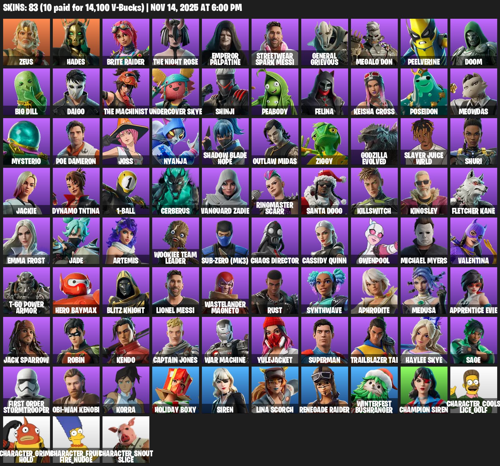 🎨 85 скінів | 🌟 Fortnite акаунт