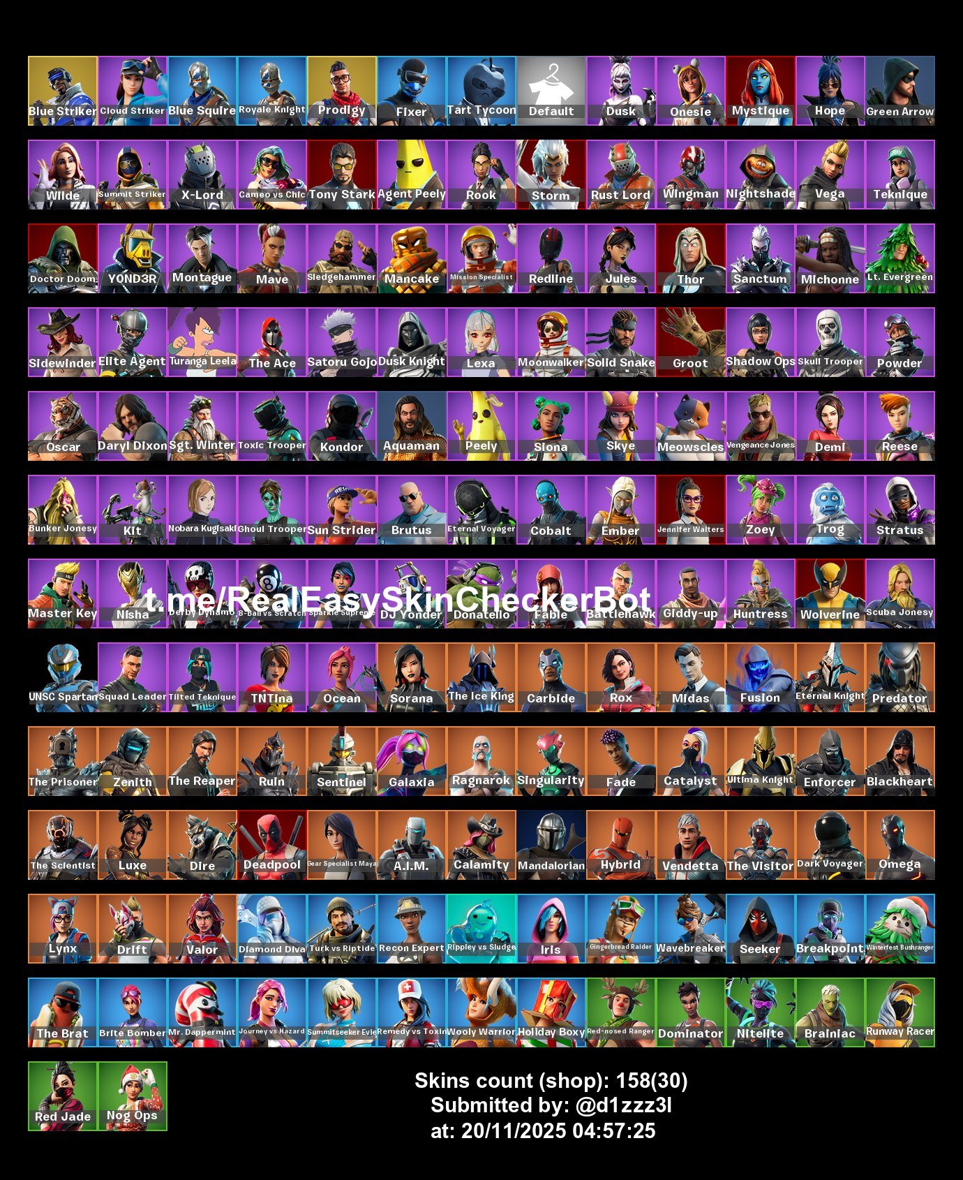 🎨 158 skins | 🌟 Fortnite account