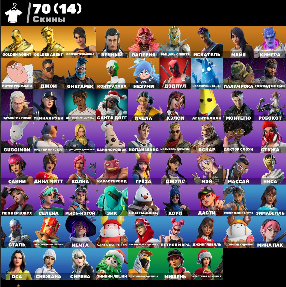 🎨 70 skins | 🌟 Fortnite account