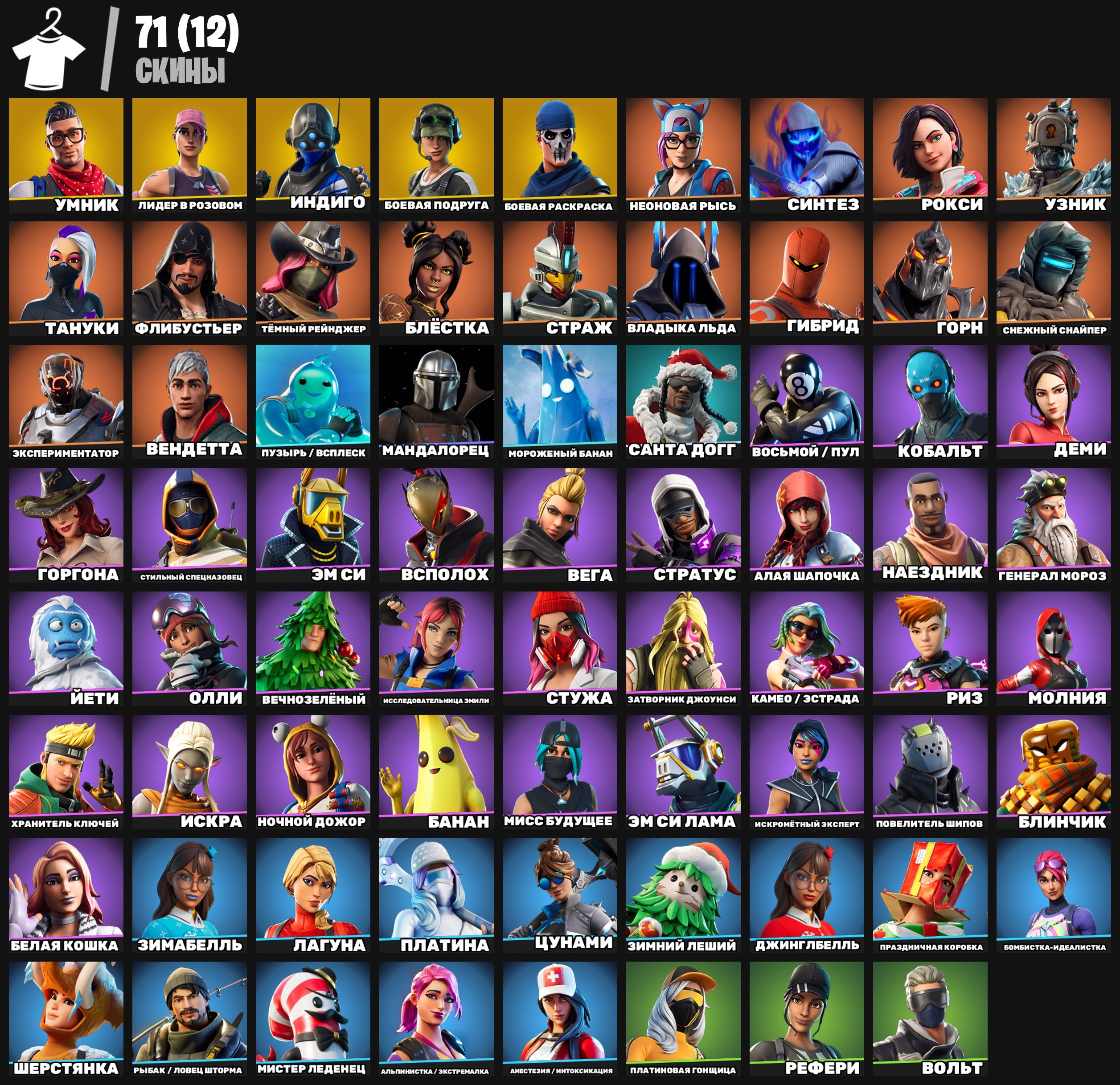 🎨 71 skins | 🌟 Fortnite account