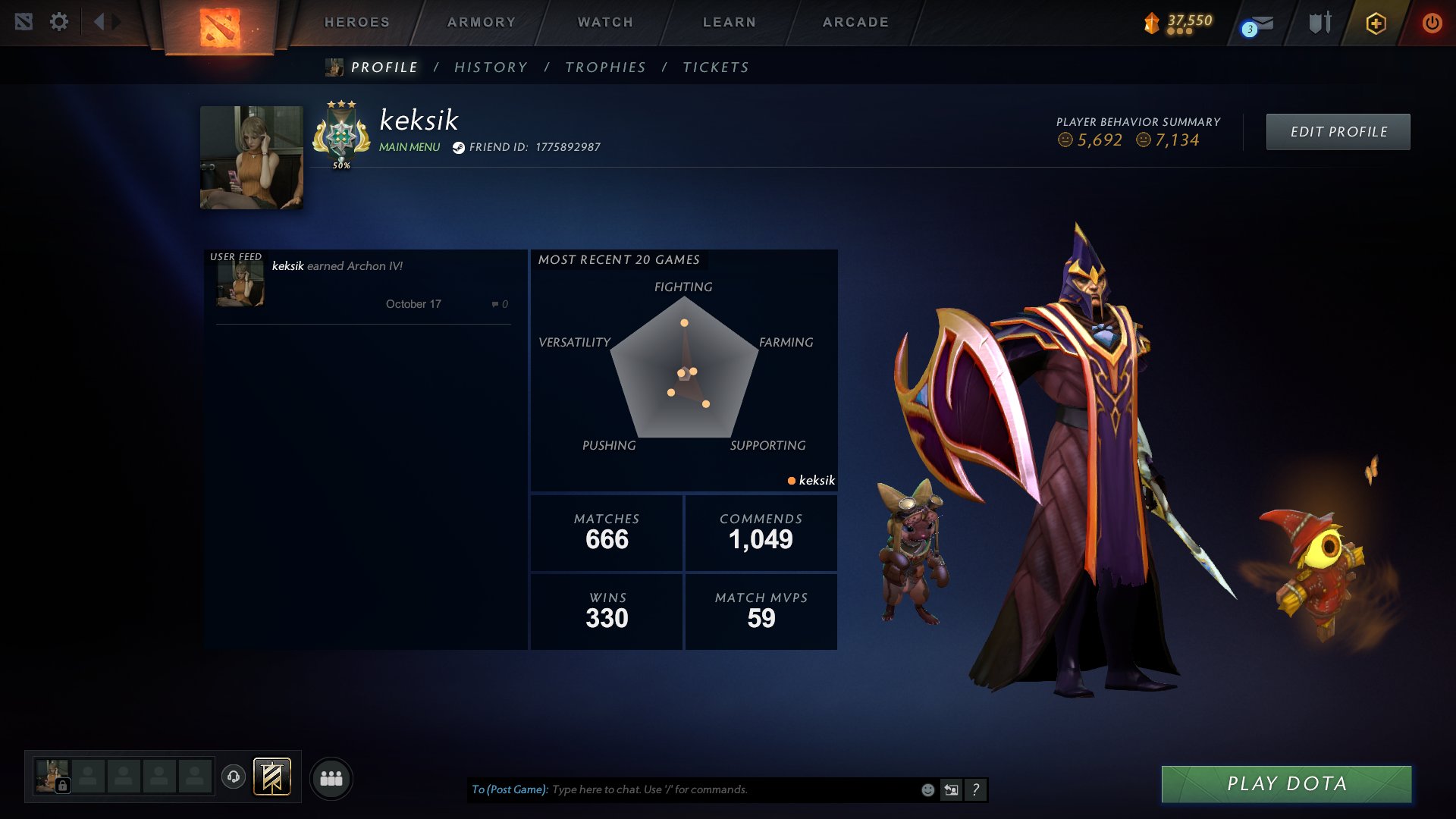 🏅 MMR 2695 | 🕒 570 hours | 🛡 7000