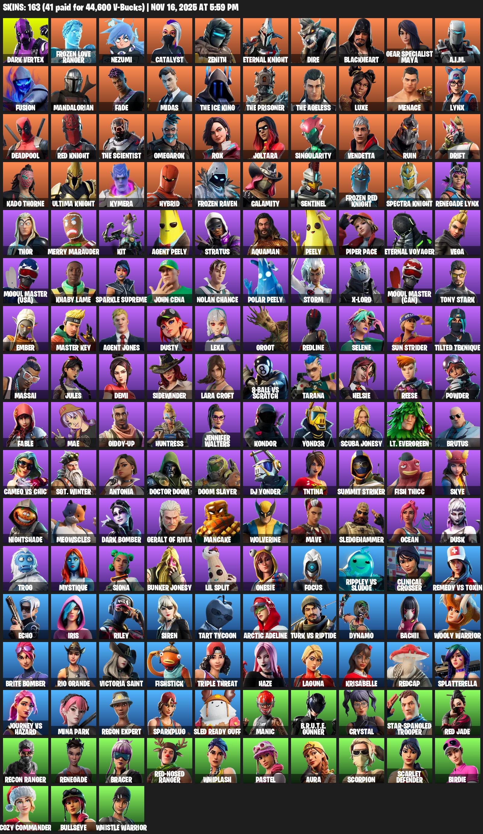 🎨 163 skins | 🌟 Fortnite account