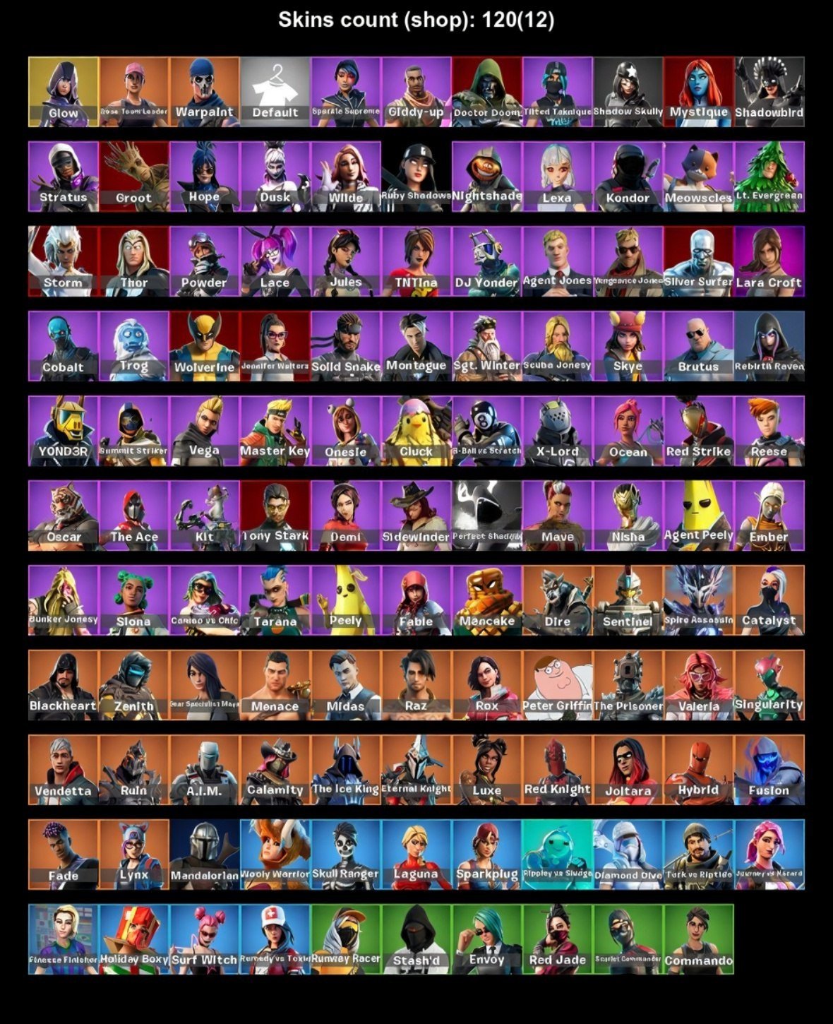 💖119 skins💖🔥770 Vbucks💖