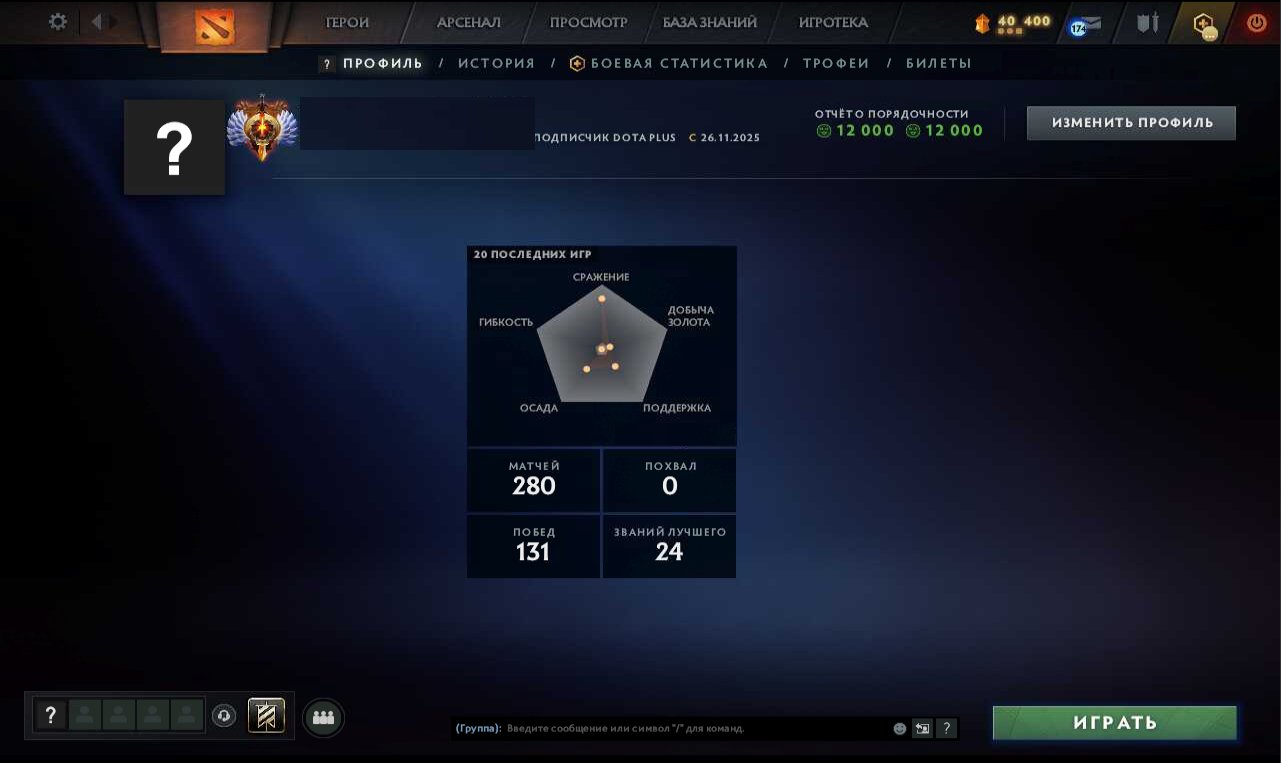 🏅 MMR 6715 | 🕒 220 hours | 🛡 12000