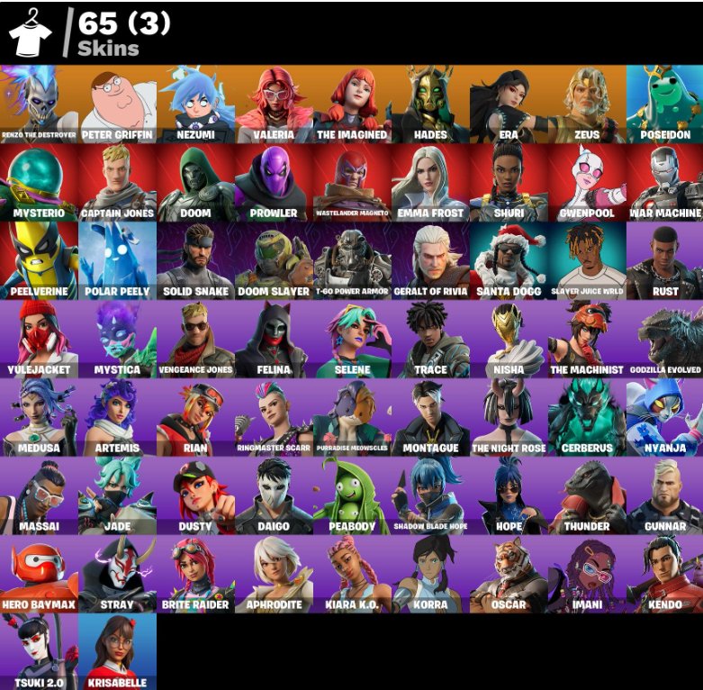 🎨 65 skins | 🌟 Fortnite account