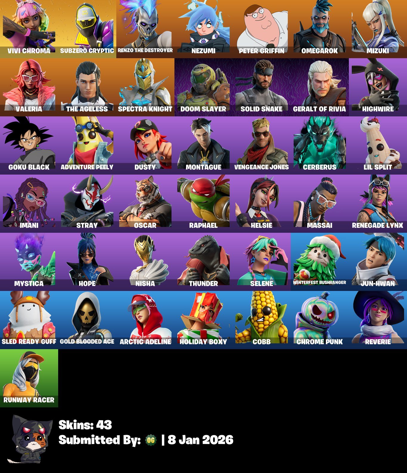 🎨 43 skins | 🌟 Fortnite account