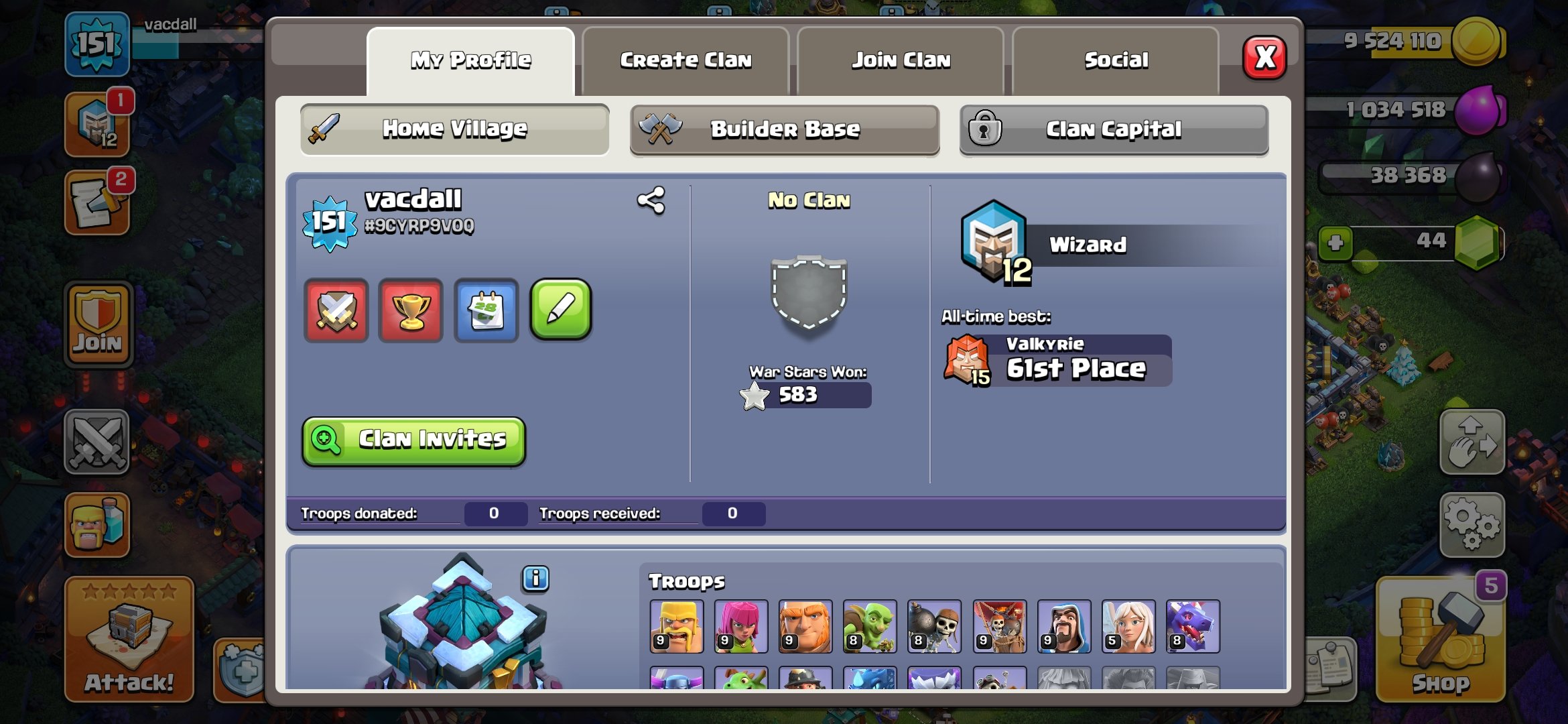 🏰 Clash of Clans акаунт | Ратуша 13 рівень | Рівень 0