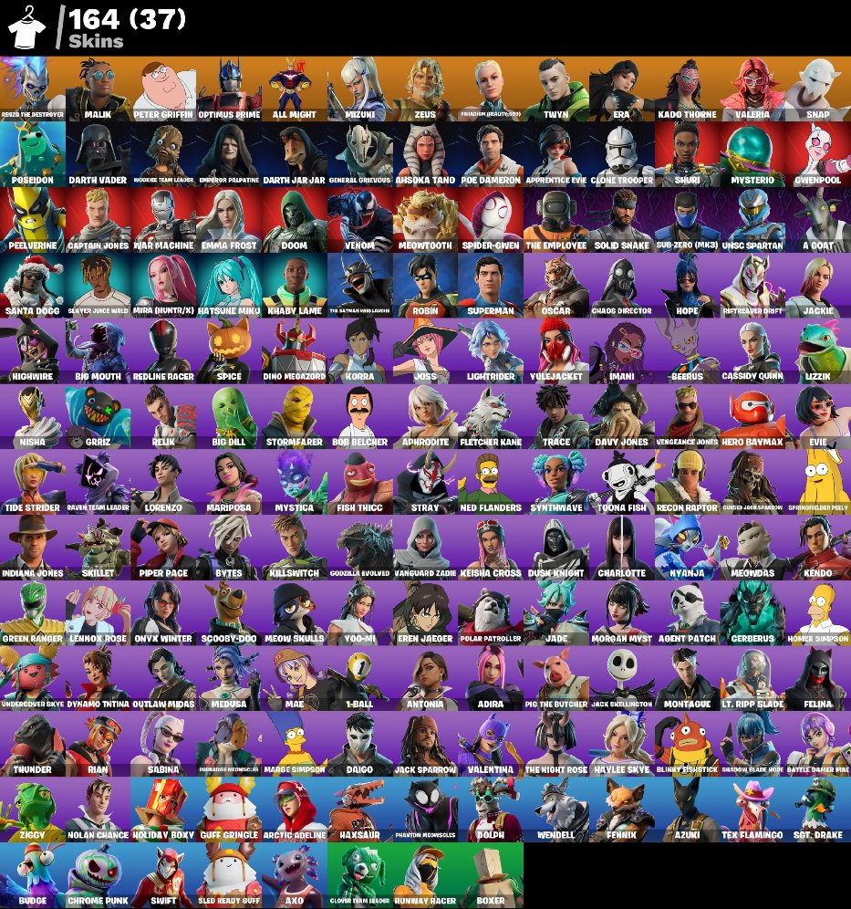 🎨 164 skins | 🌟 Fortnite account
