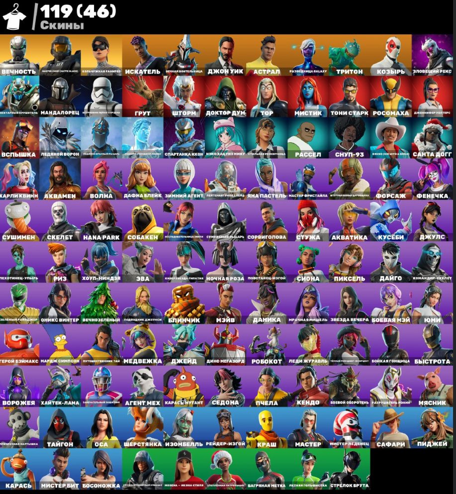 🎨 119 скінів | 🌟 Fortnite акаунт