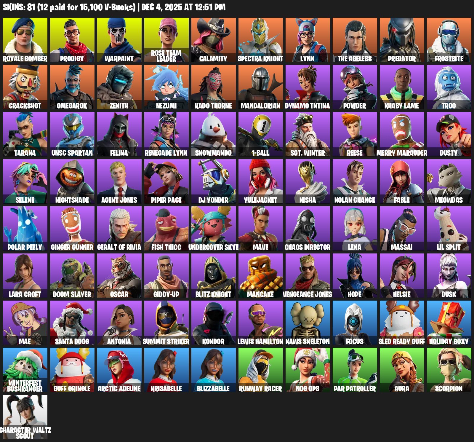 🎨 81 skins | 🌟 Fortnite account