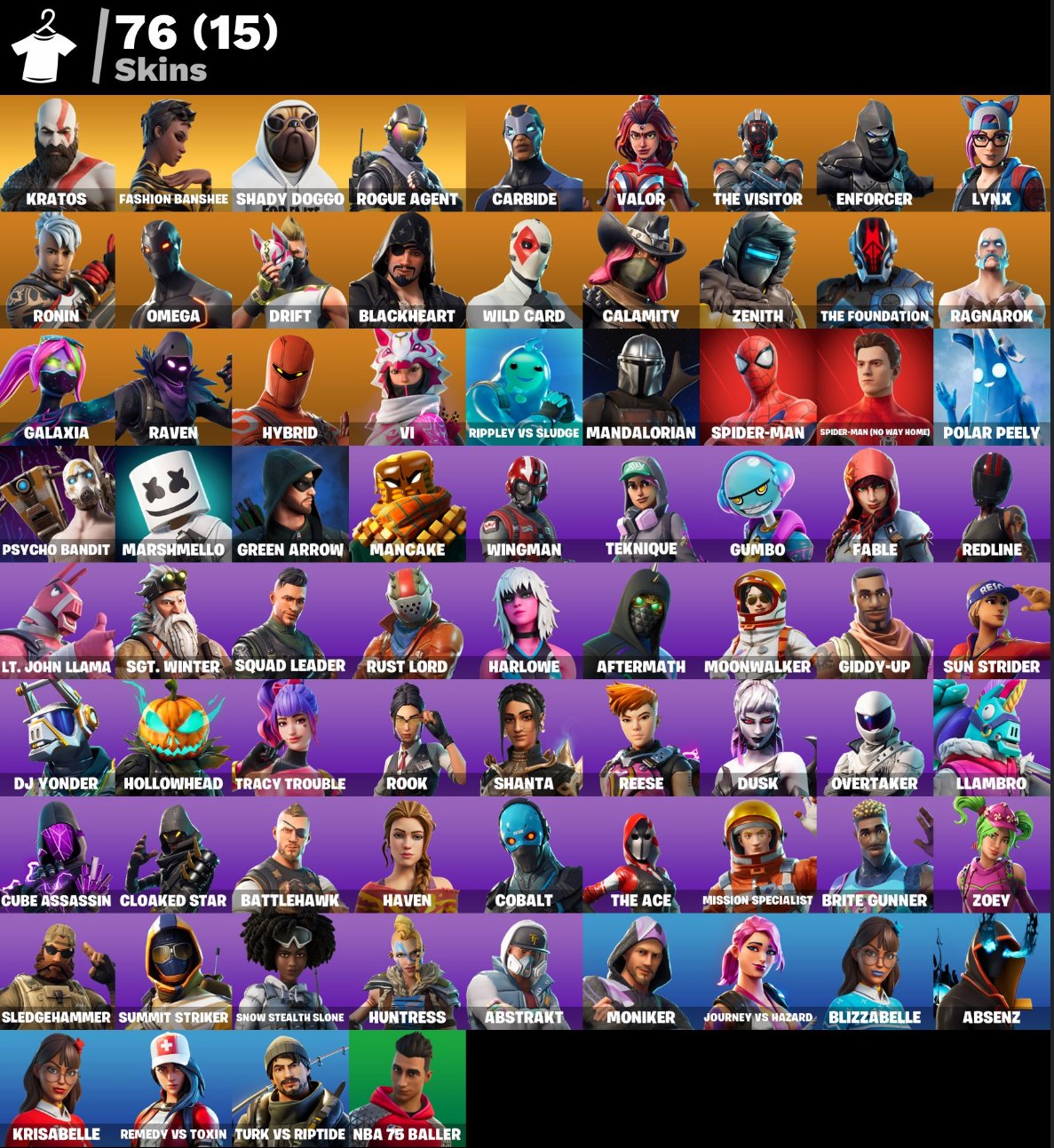🎨 76 skins | 🌟 Fortnite account
