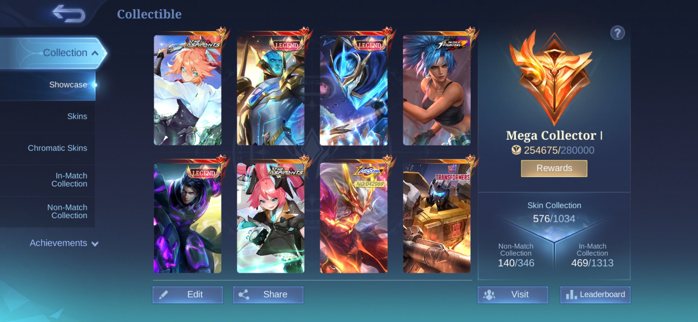 🎮 Mobile Legends акаунт | Міфічний | 130 героїв | 576 облич