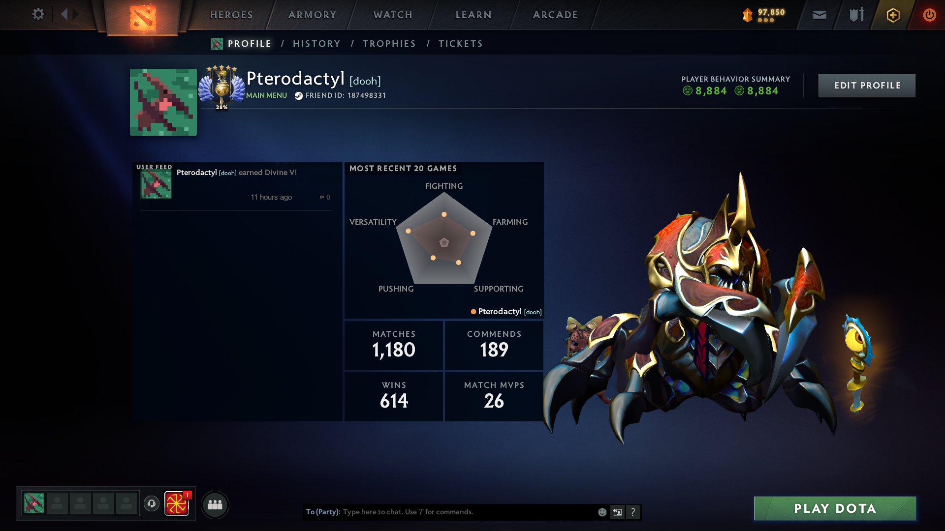 🏅 MMR 6248 | 🕒 1623 hours | 🛡 9131