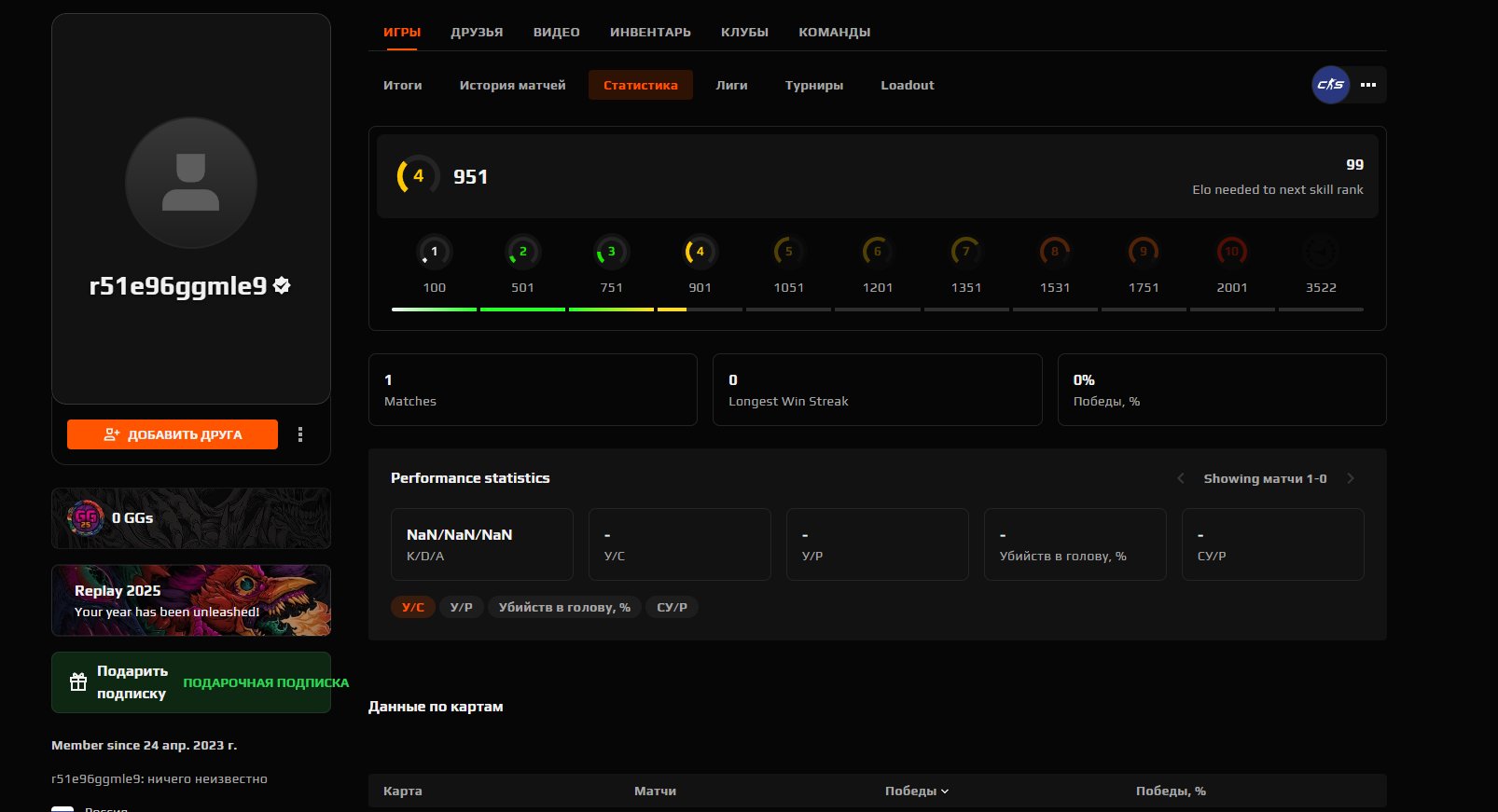 🔥 FACEIT LVL 4 | 🎯 951 ELO | 🕒 1 match — Ready for Ranked Play