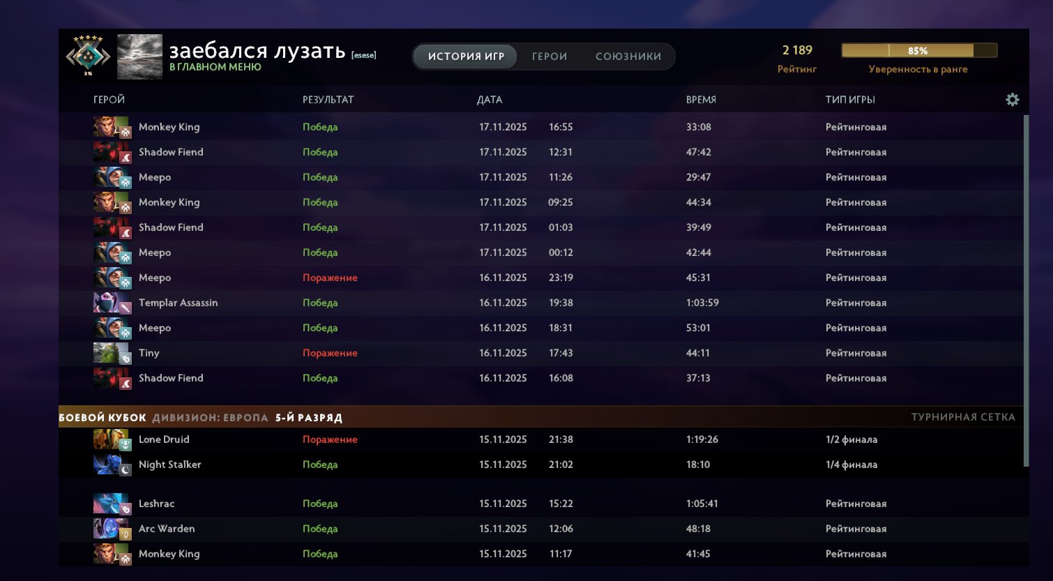 🏅 MMR 2200 | 🕒 201 hours | 🛡 11952