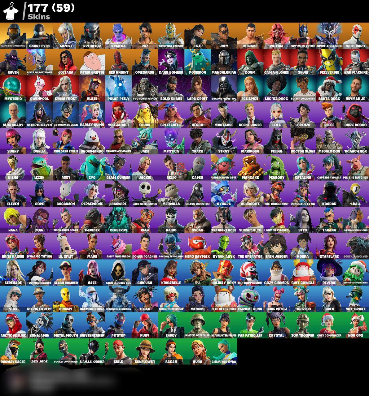 🎨 179 skins | 🌟 Fortnite account