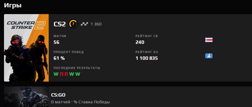 🔝 Ранг: CS Prime | 🎯 Faceit Уровень 7 | 🕒 0 часов — Готов к соревновательным матчам!