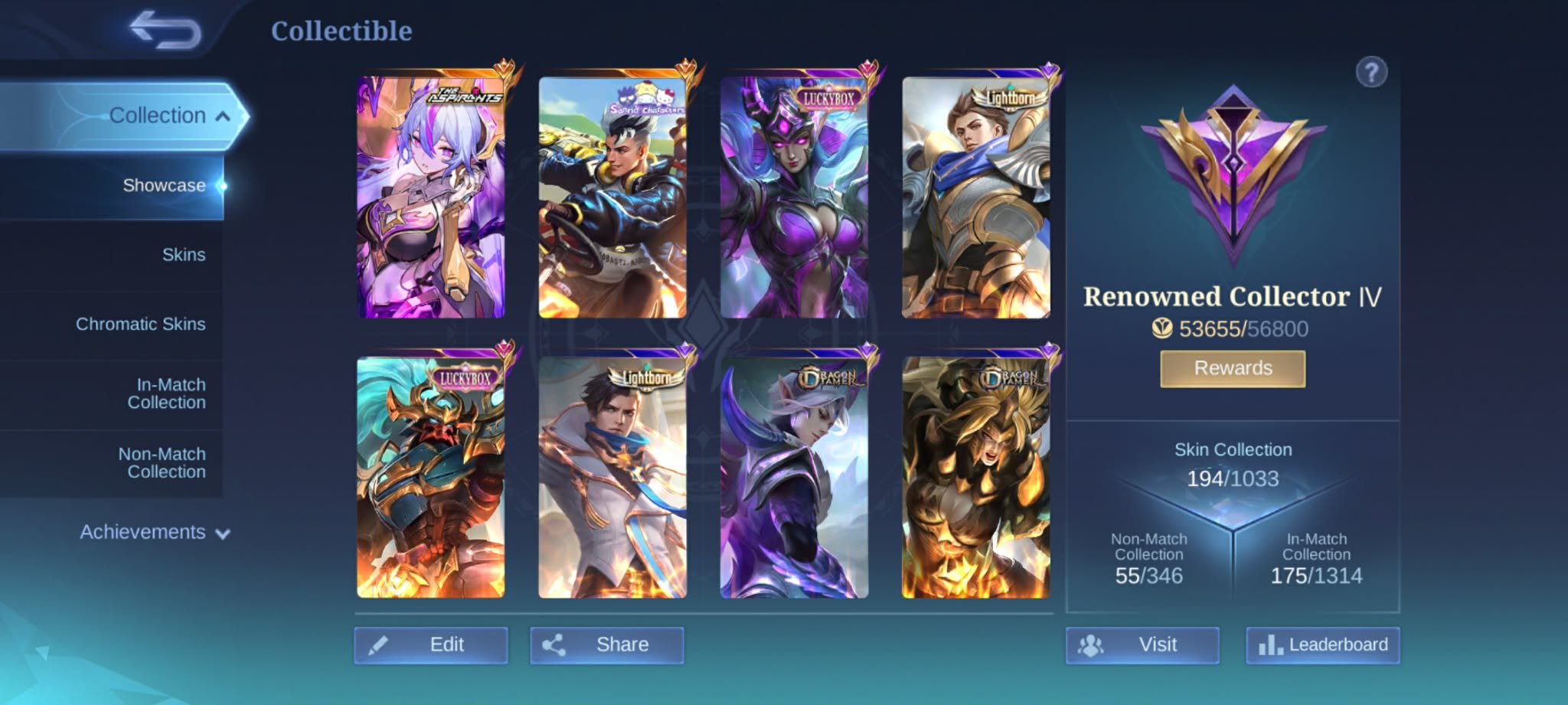 🎮 Mobile Legends account | Mythic | 122 heroes | 194 skins