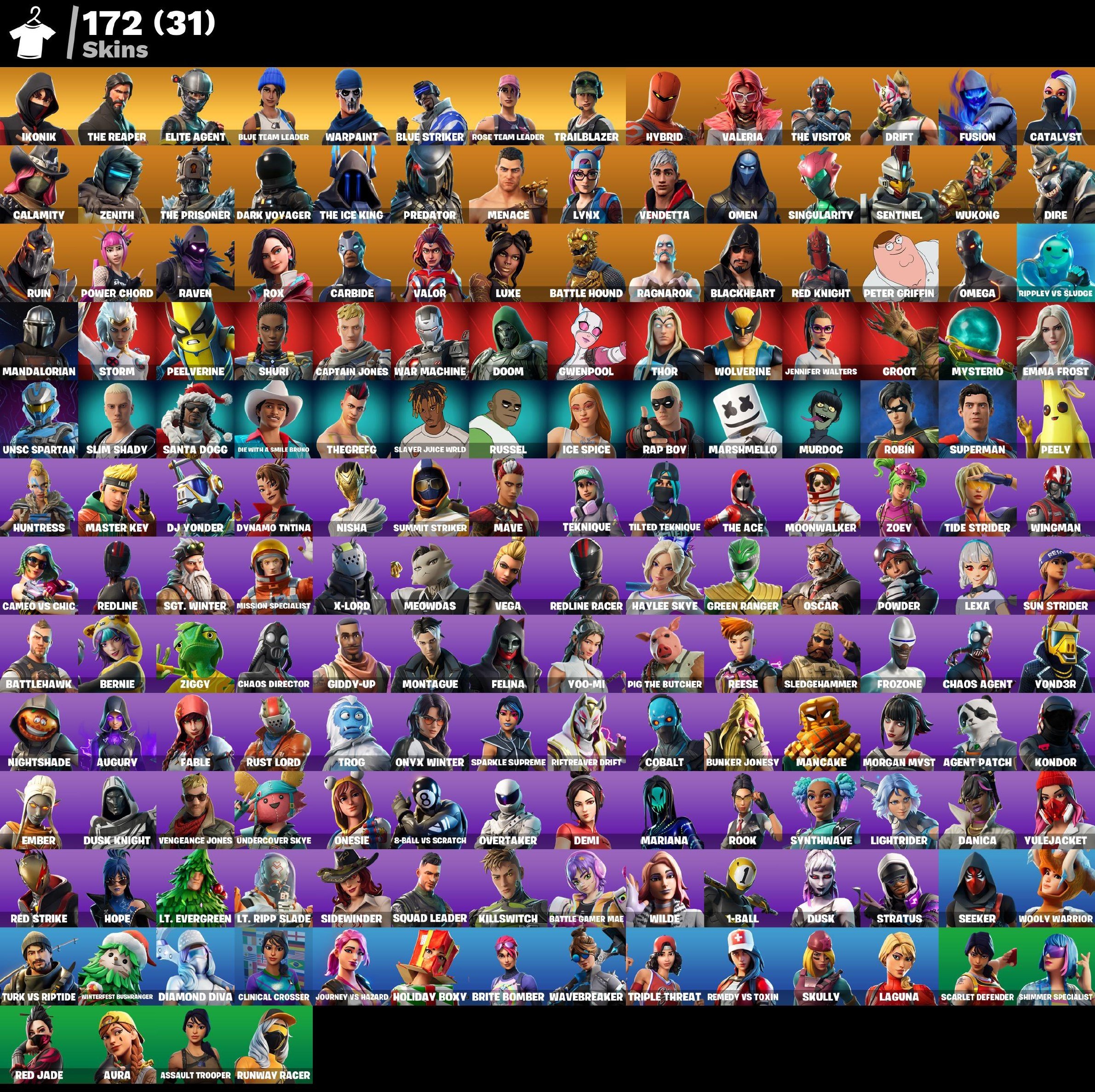 🎨 172 скінів | 🌟 Fortnite акаунт