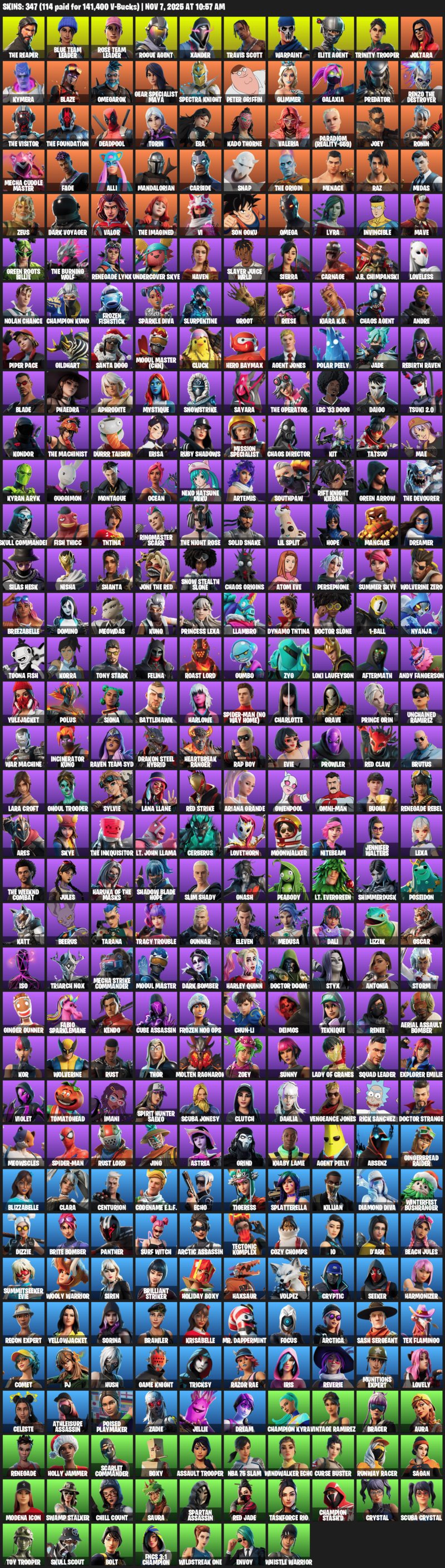 🎨 347 skins | 🌟 Fortnite account