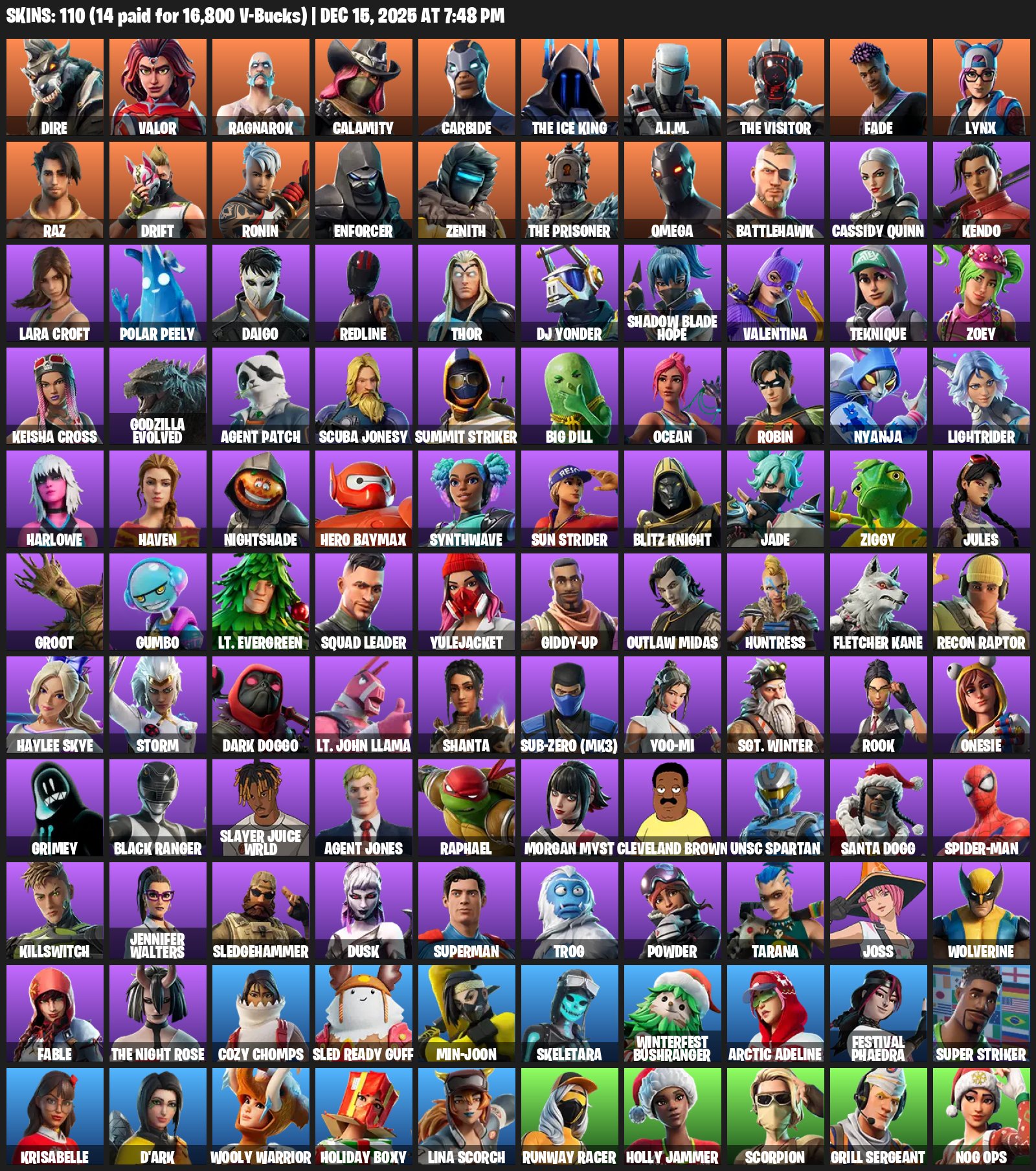 🎨 107 skins | 🌟 Fortnite account