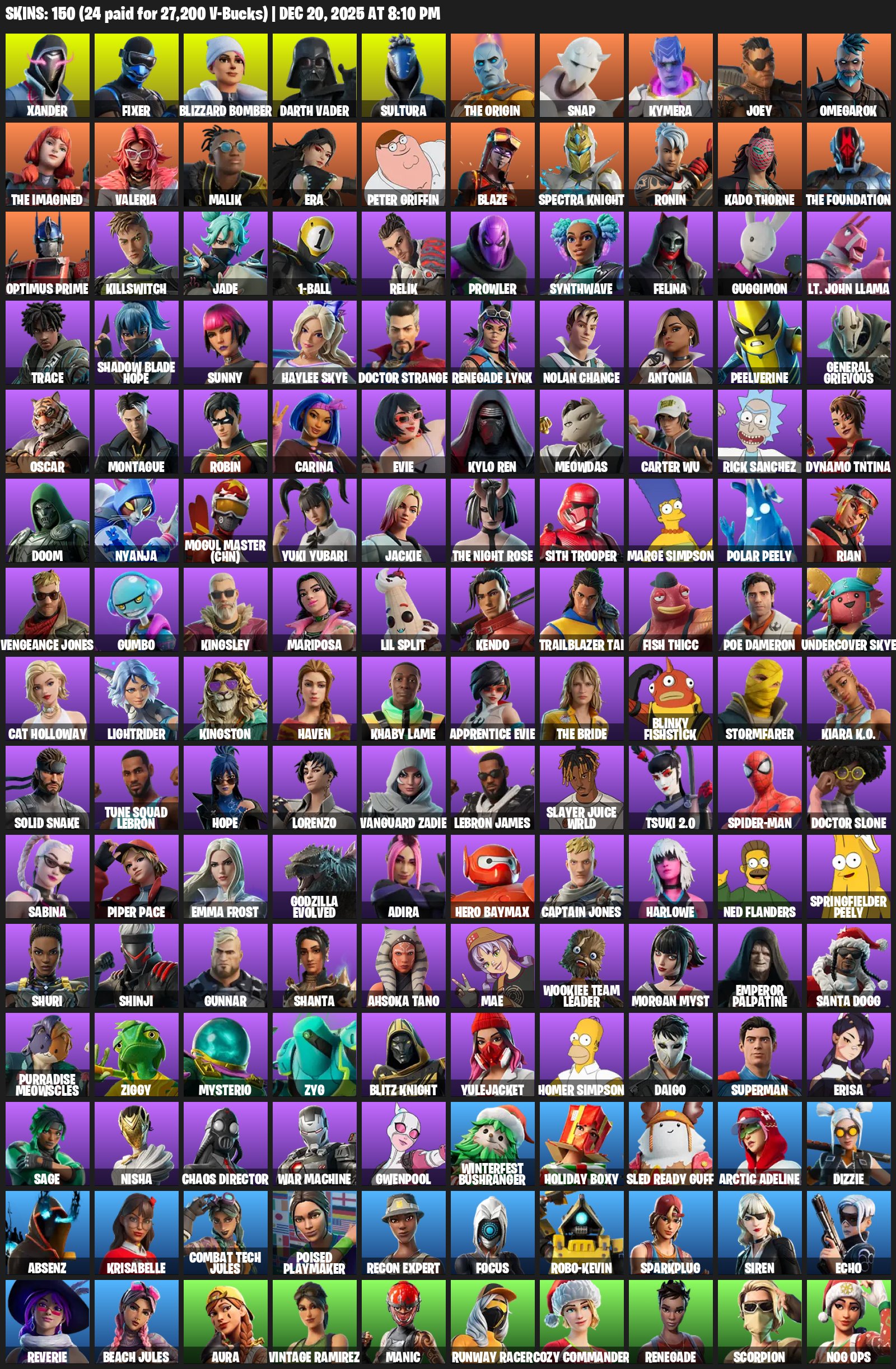 🎨 150 скінів | 🌟 Fortnite акаунт