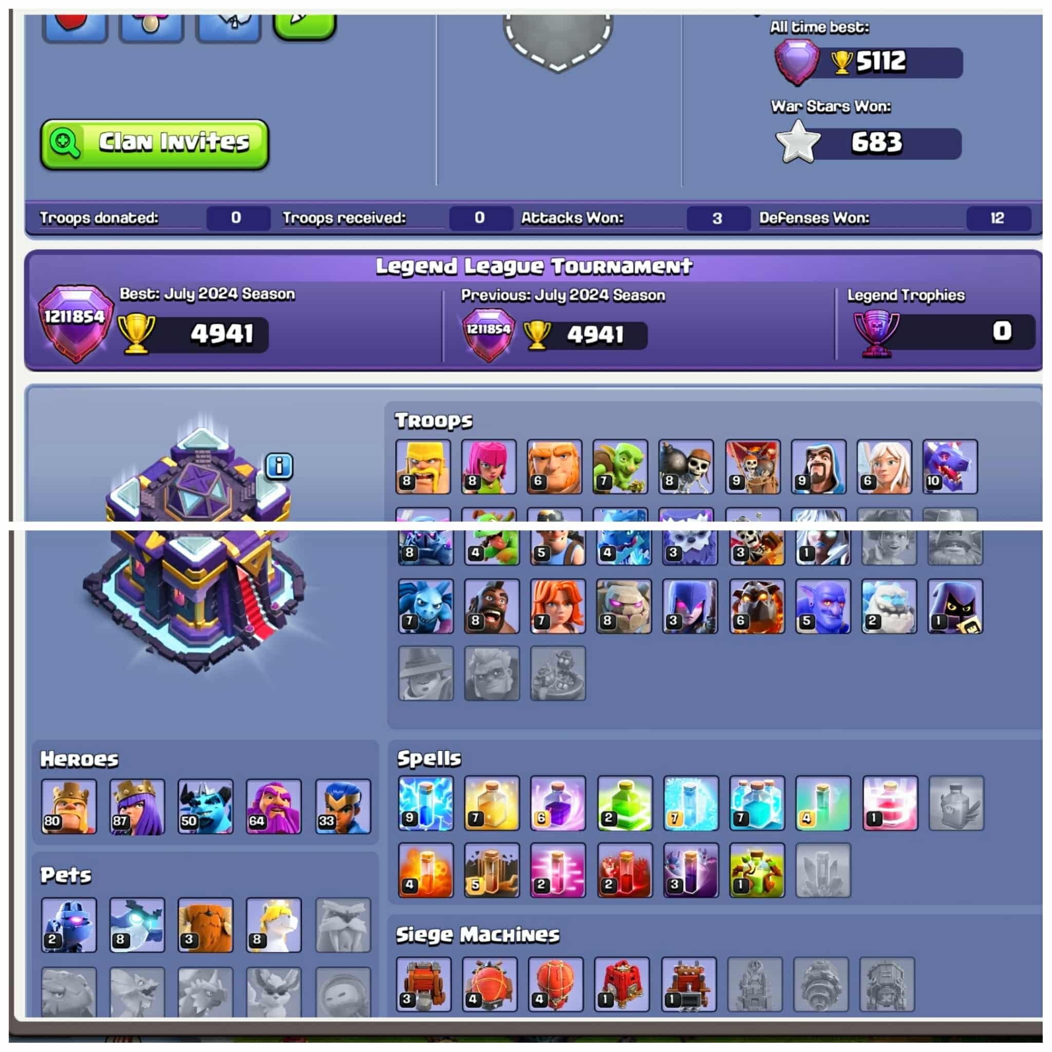 🏰 Clash of Clans акаунт | 15 ратуша | Рівень 80