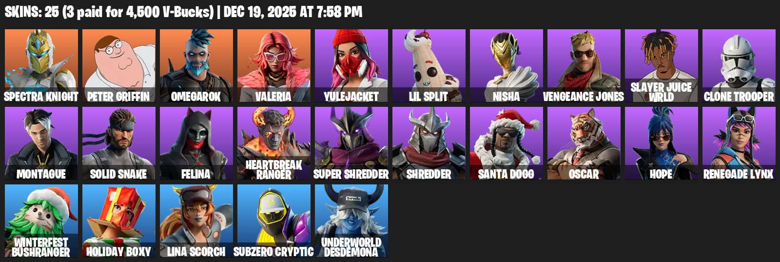 🎨 25 skins | 🌟 Fortnite account