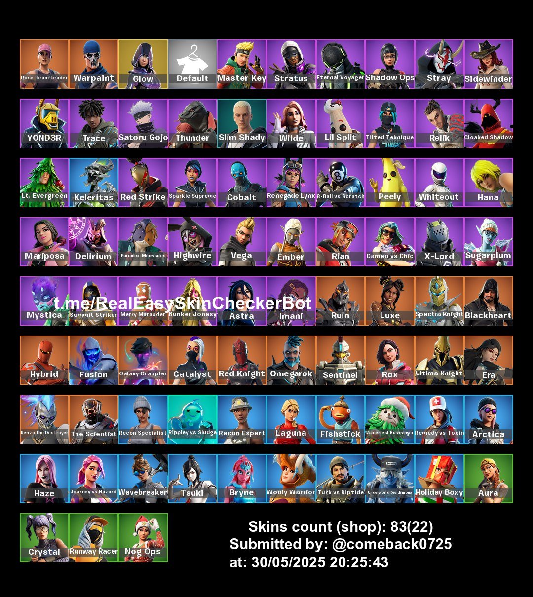 🎨 83 skins | 🌟 Fortnite account