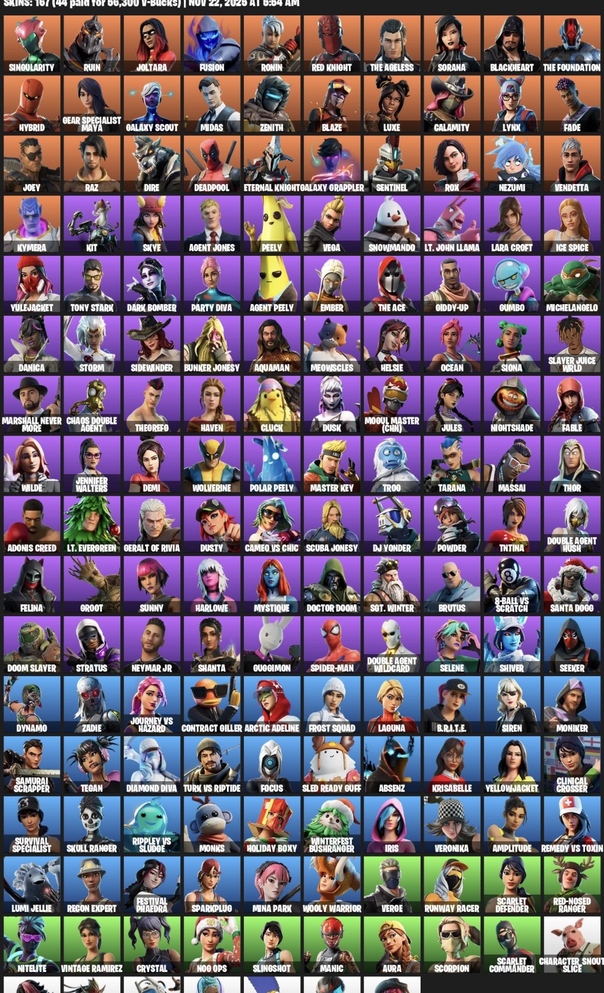 🎨 179 skins | 🌟 Fortnite account