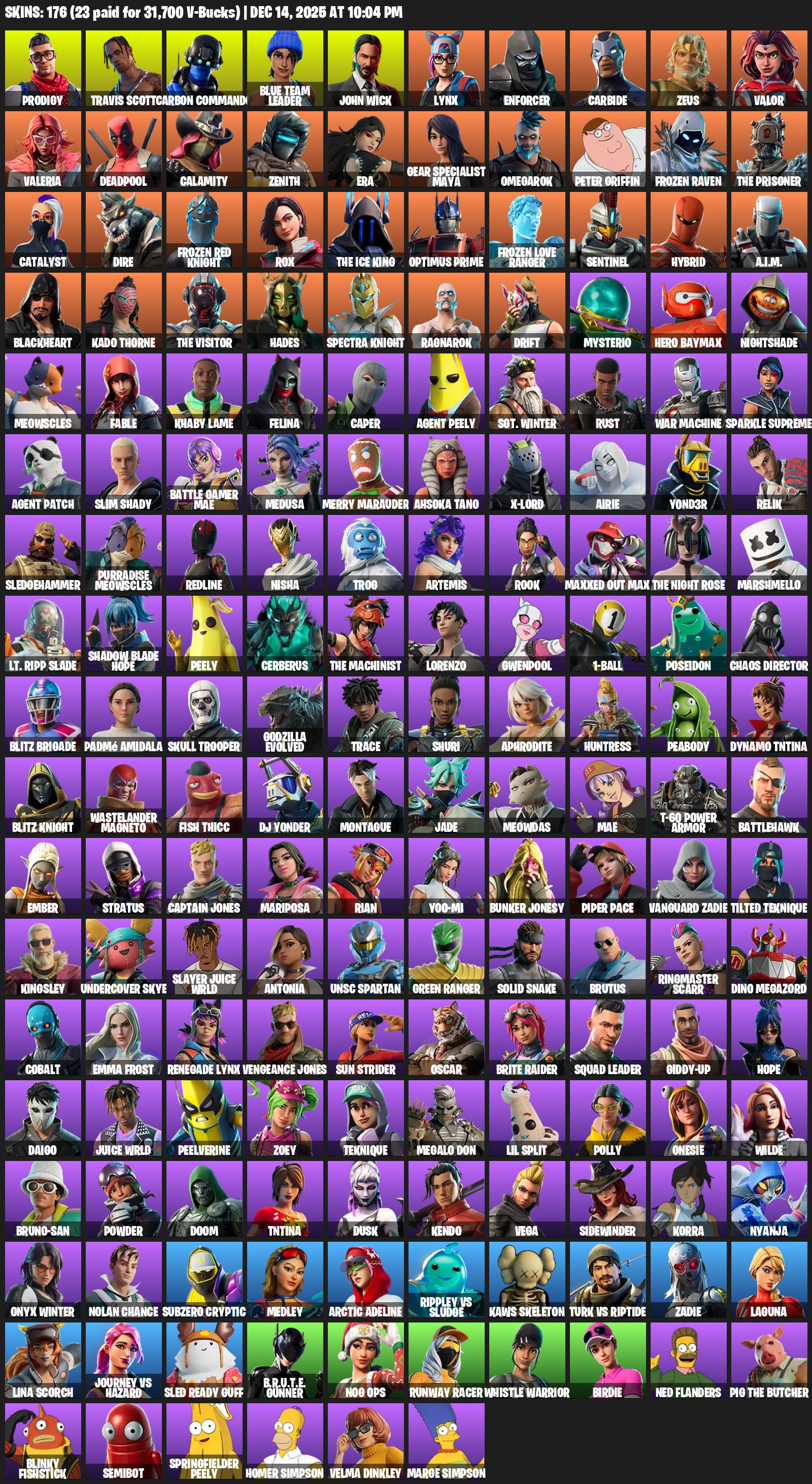 🎨 176 skins | 🌟 Fortnite account