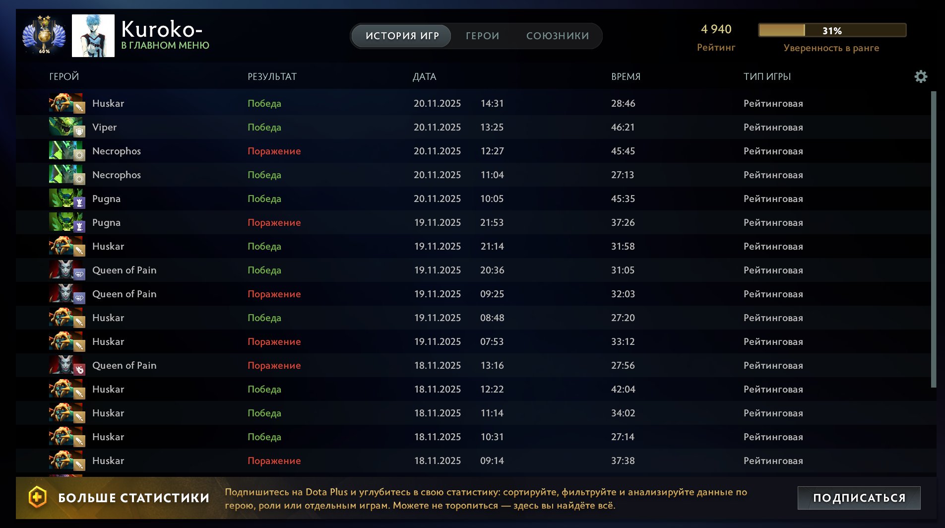 🏅 MMR 4940 | 🕒 1973 часов | 🛡 7264