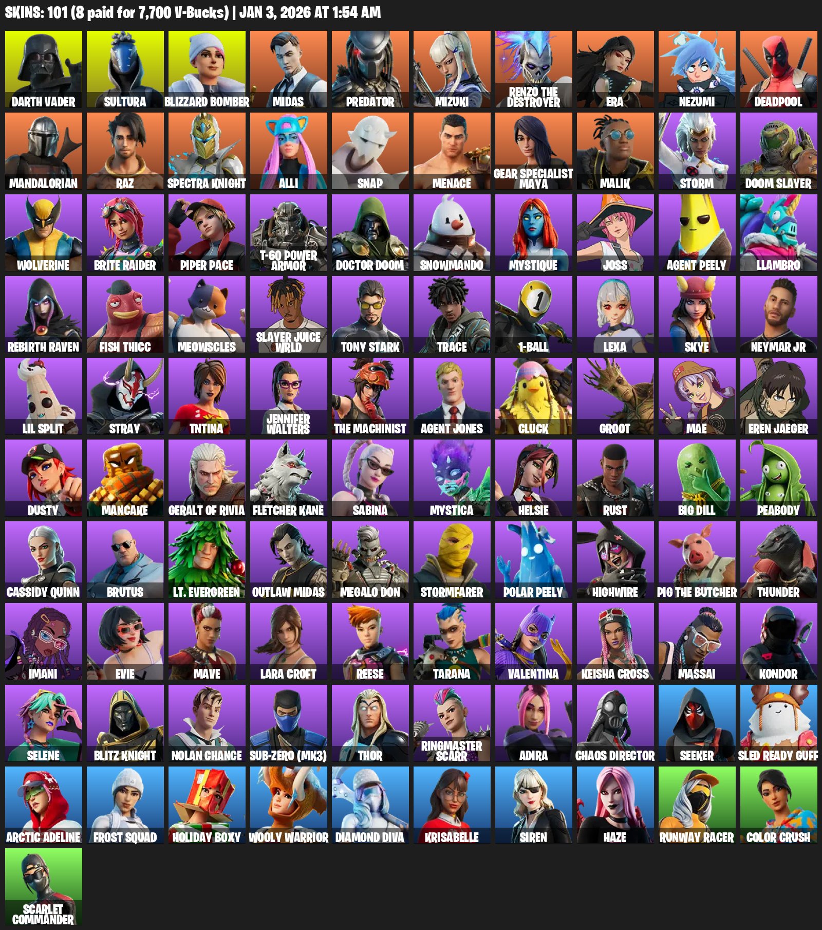 🎨 101 скінів | 🌟 Fortnite акаунт