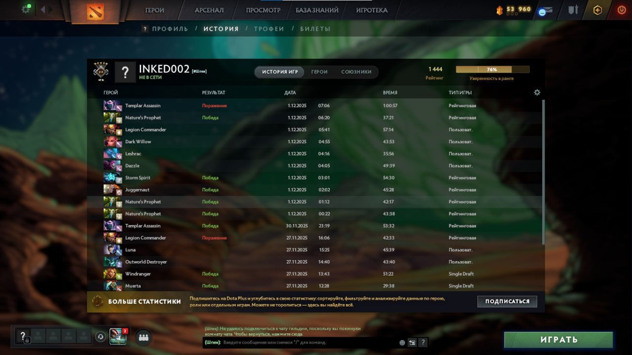 🏅 MMR 1444 | 🕒 220 hours | 🛡 7147