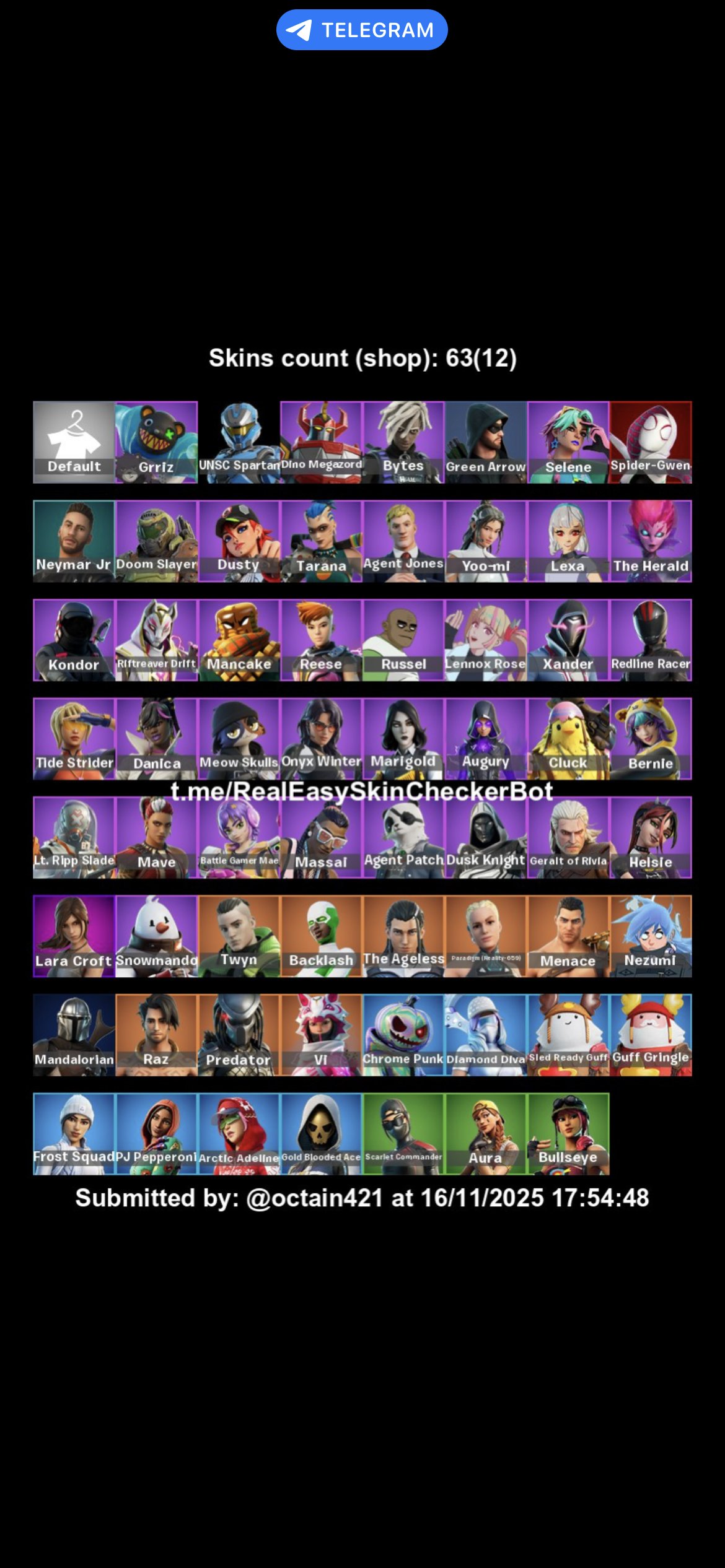 🎨 63 скінів | 🌟 Fortnite акаунт