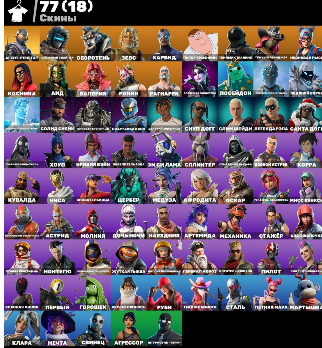 🎨 77 скінів | 🌟 Fortnite акаунт