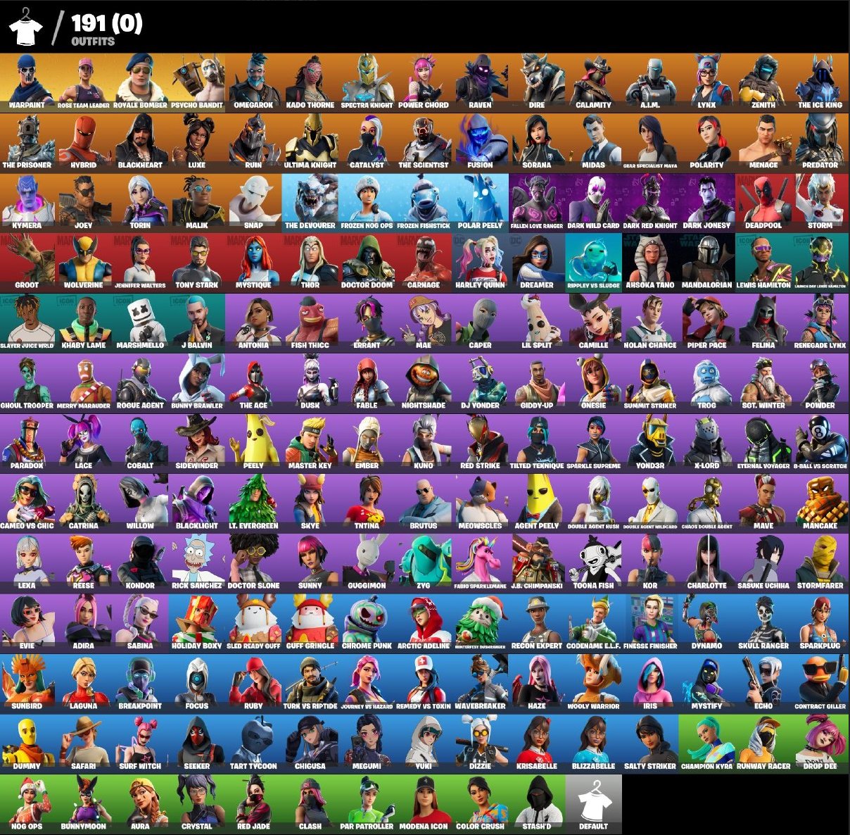 🎨 191 skins | 🌟 Fortnite account
