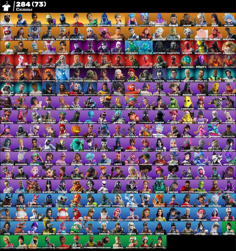 🎨 284 skins | 🌟 Fortnite account