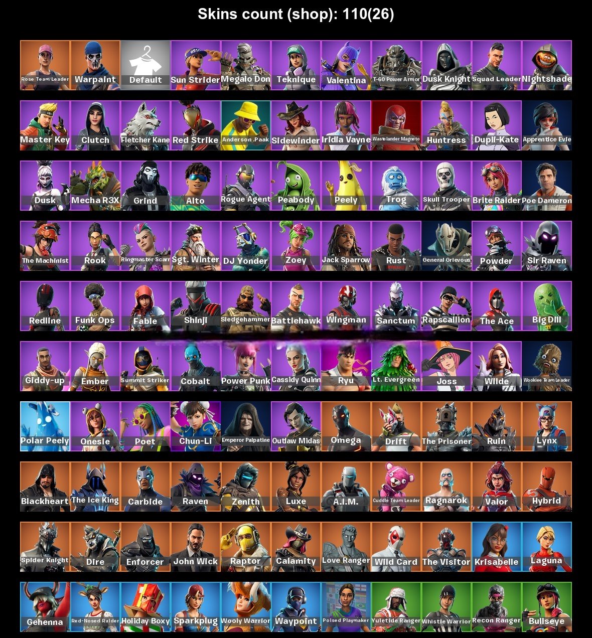 🎨 130 skins | 🌟 Fortnite account