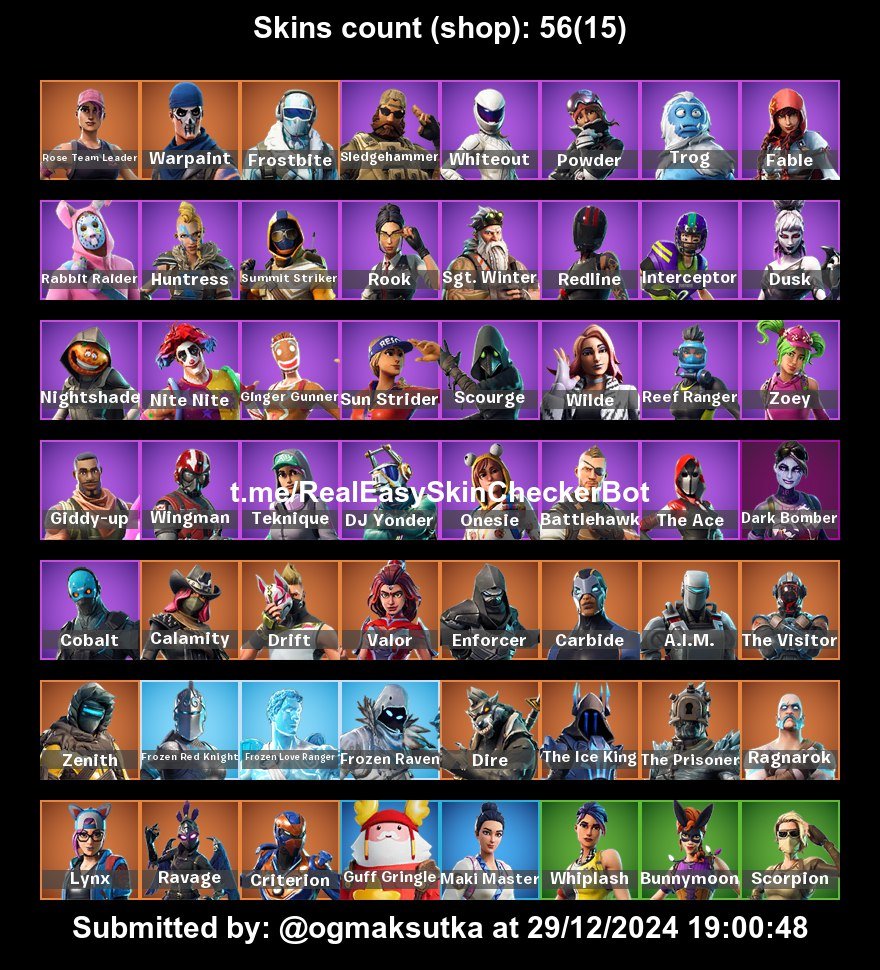 💖 56 skins | 🌟 Fortnite account